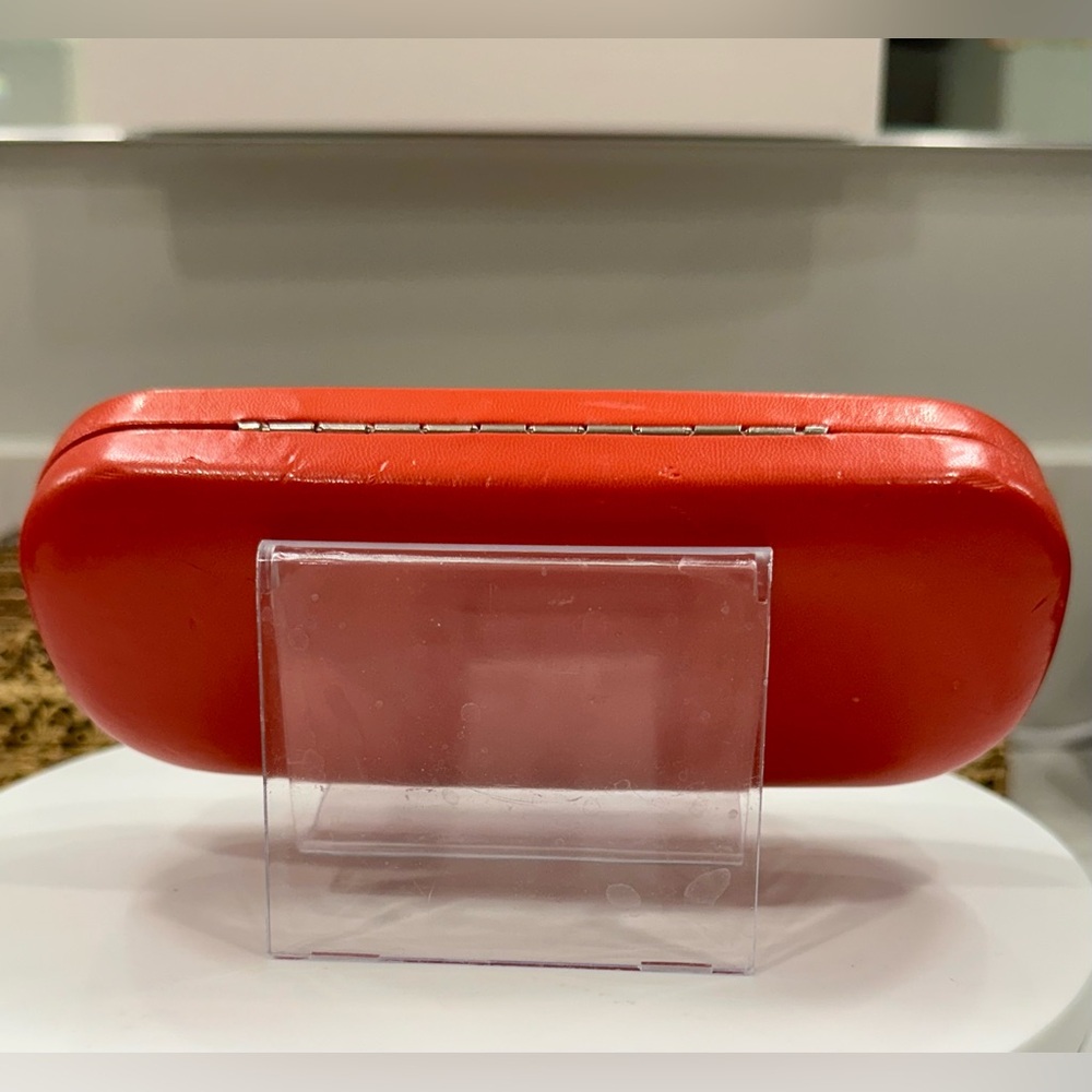 Valentino - Red Leather-Covered Hinged Eyeglass/Sunglass/Eyewear Hard-Case VGUC - Picture 5 of 15